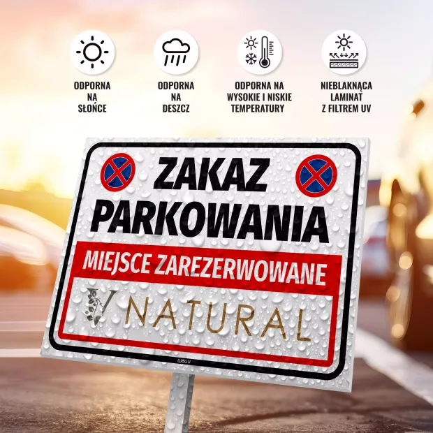 Tabliczka Zakaz parkowania z logo firmy - Wally