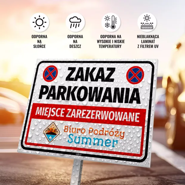 Tabliczka Zakaz parkowania z logo firmy - Wally