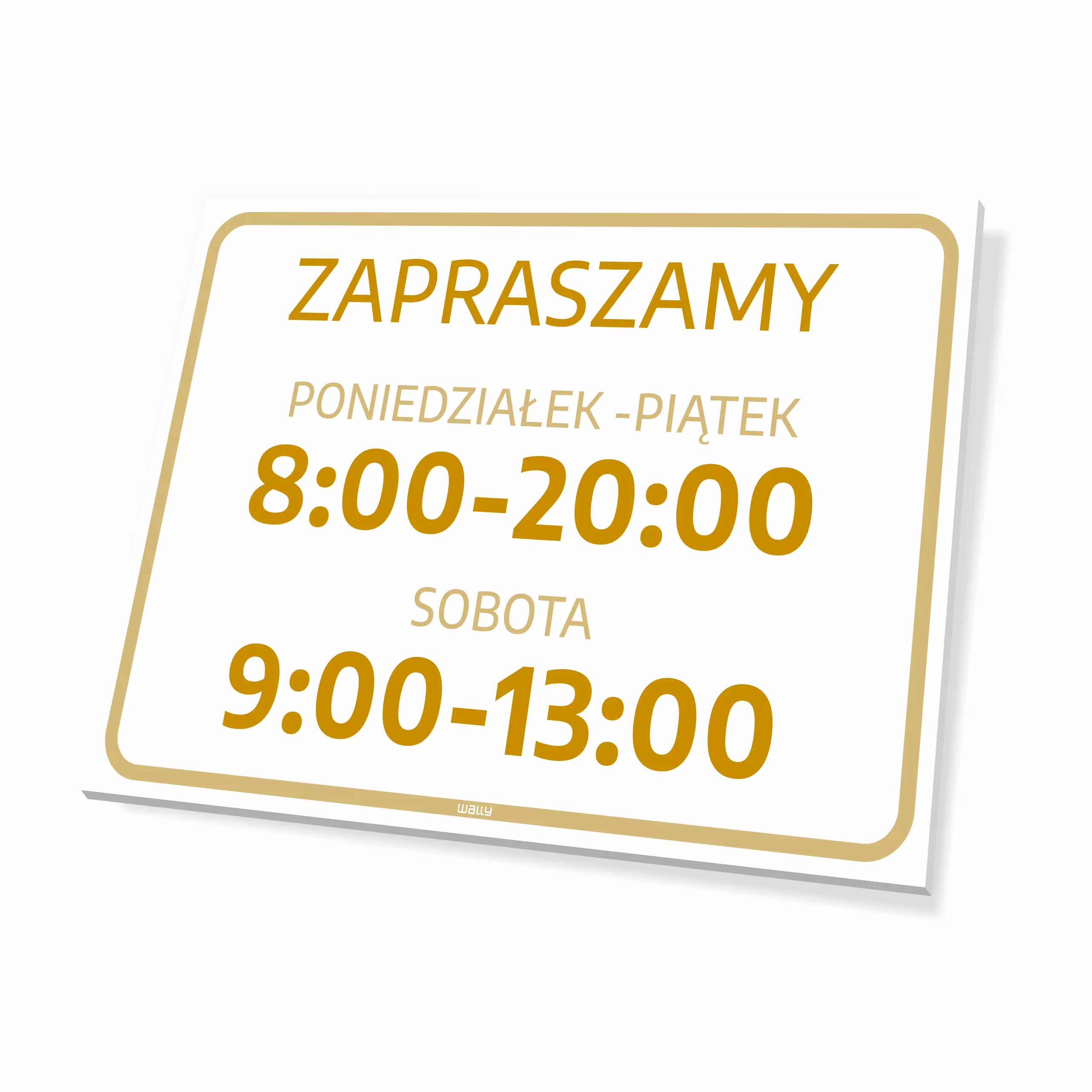 Tabliczka Zapraszamy - dni i godziny otwarcia