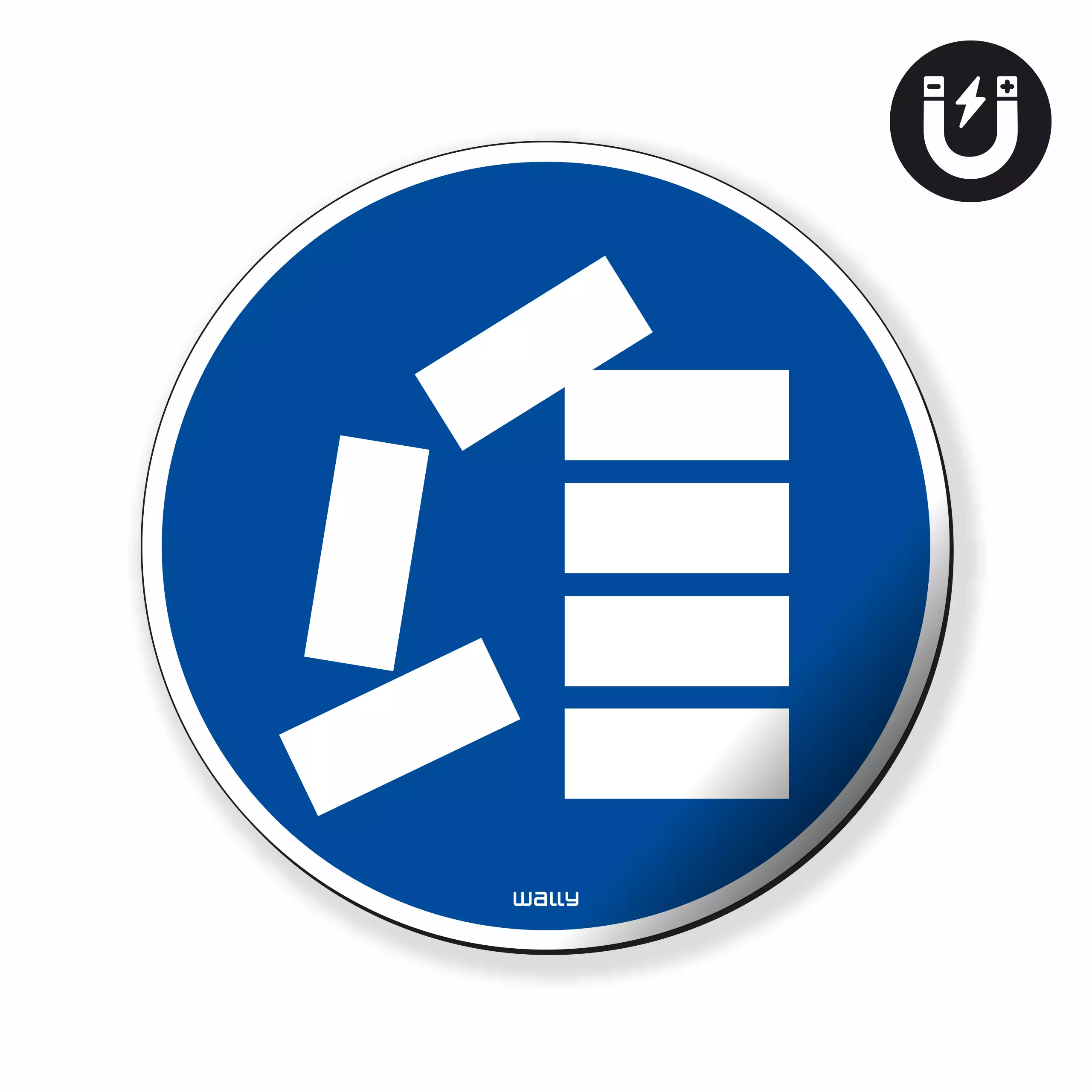 magnes: Składuj właściwie, symbol nakazu