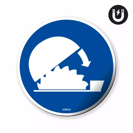 magnes: Stosuj osłonę nastawną, symbol nakazu