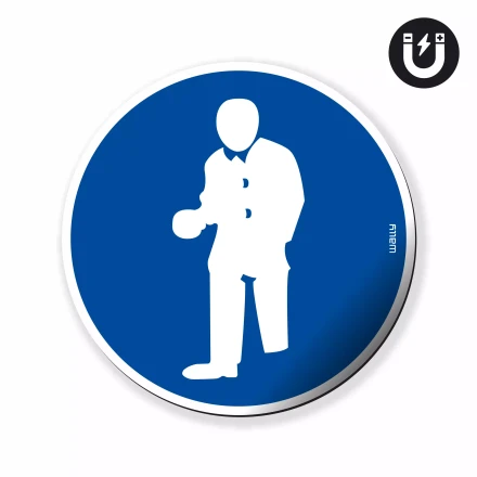 magnes: Ubierz fartuch ochronny, symbol nakazu