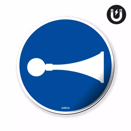 magnes: Używaj sygnału dźwiękowego, symbol nakazu