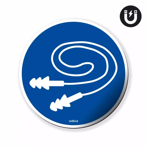 magnes: Używaj zatyczek do uszu, symbol nakazu