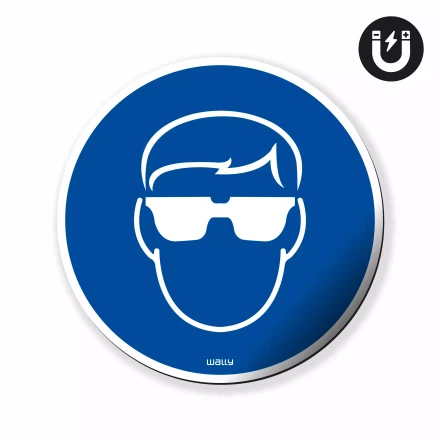 magnes: Załóż okulary ochronne, symbol nakazu