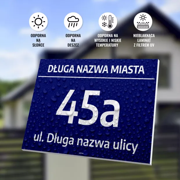 Tabliczka adresowa na dom - numer i ulica