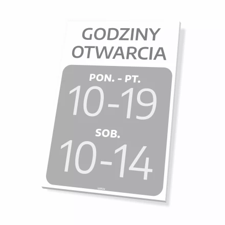 Tabliczka - godziny otwarcia