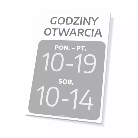 Tabliczka - godziny otwarcia