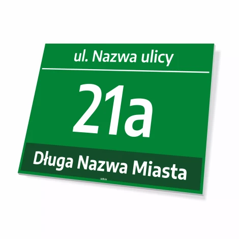 Tabliczka na dom z numerem i adresem