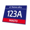 Tabliczka na dom z ulicą, numerem i miastem