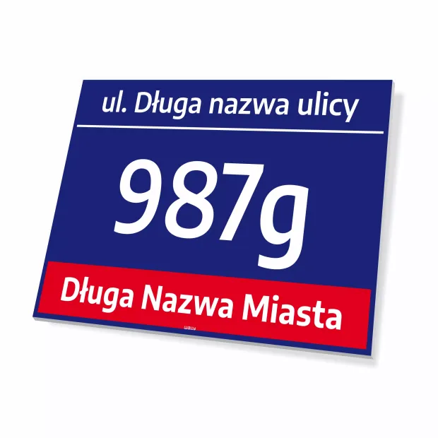 Tabliczka adresowa na dom - ulica, numer i miasto