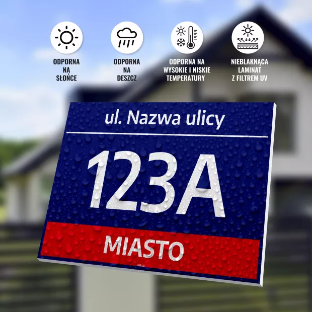 Tabliczka adresowa na dom - ulica, numer i miasto