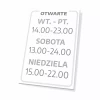 Tabliczka - otwarte, z godzinami