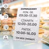 Tabliczka zapraszamy - godziny otwarcia