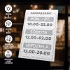 Tabliczka - zapraszamy, z godzinami