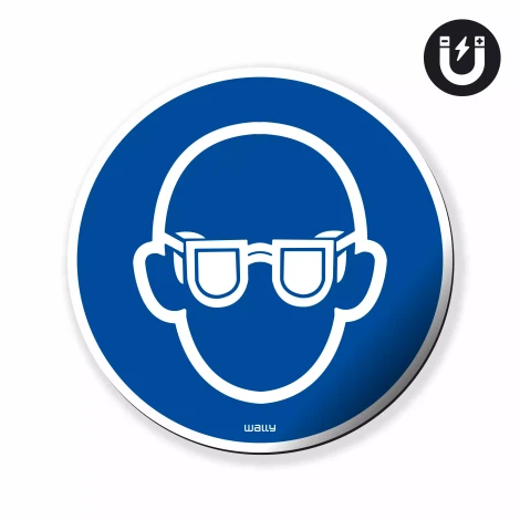 magnes: Stosuj okulary ochronne, symbol nakazu