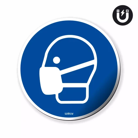 magnes: Załóż maskę, symbol nakazu