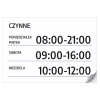 Naklejka na drzwi - Czynne z godzinami i dniami