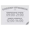 Naklejka na drzwi - Godziny otwarcia, personalizacja