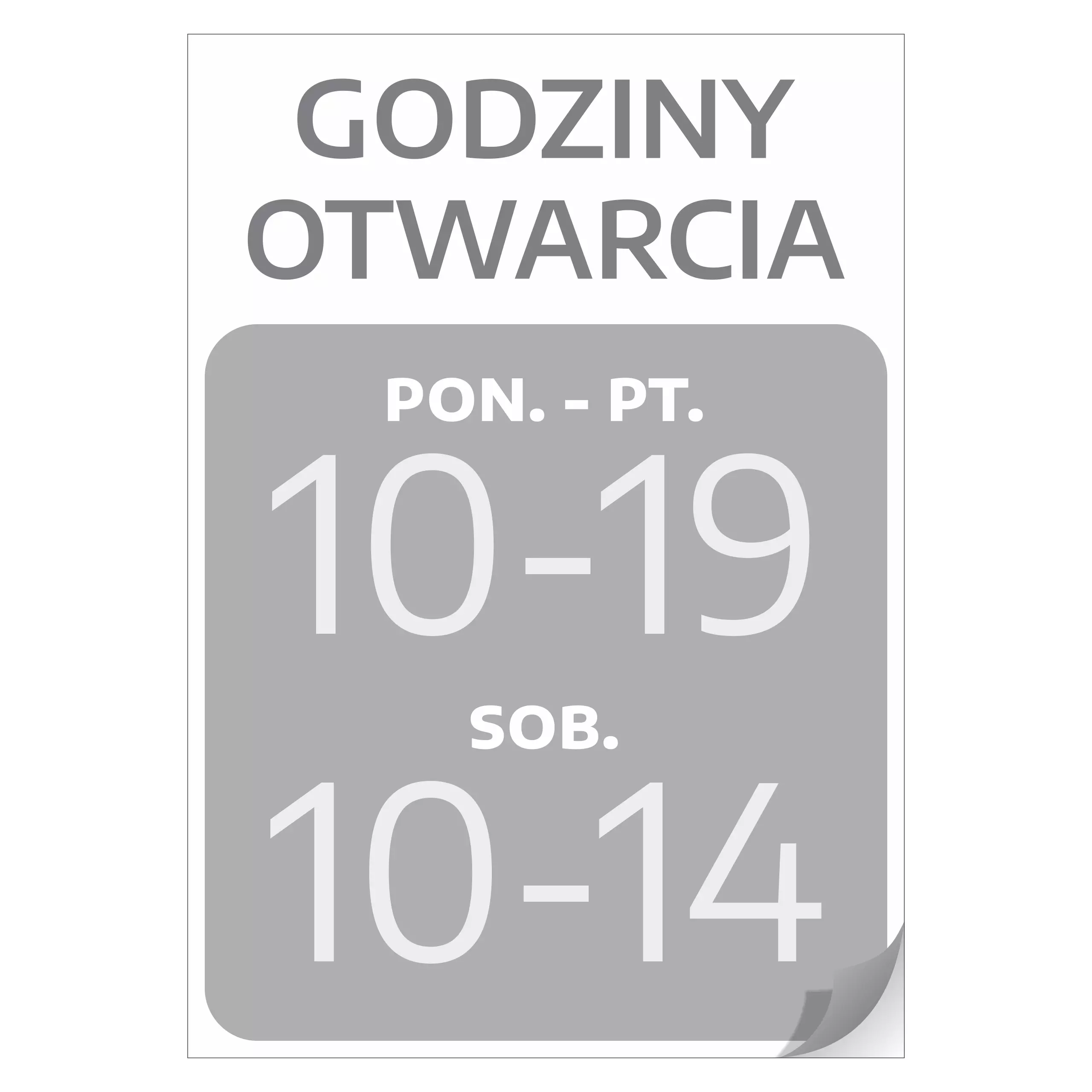 Naklejka na drzwi godziny otwarcia z personalizacją