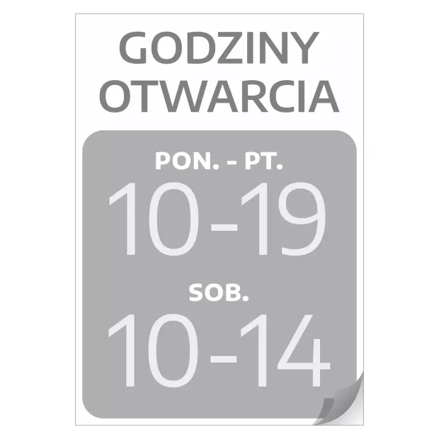Naklejka na drzwi godziny otwarcia z personalizacją