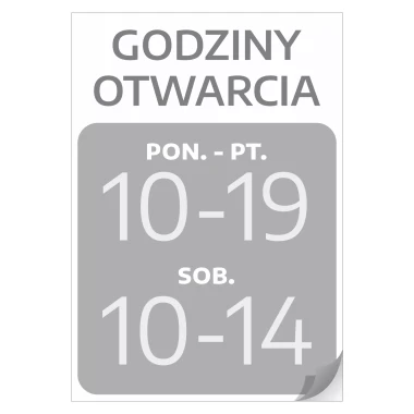 Naklejka na drzwi godziny otwarcia z personalizacją
