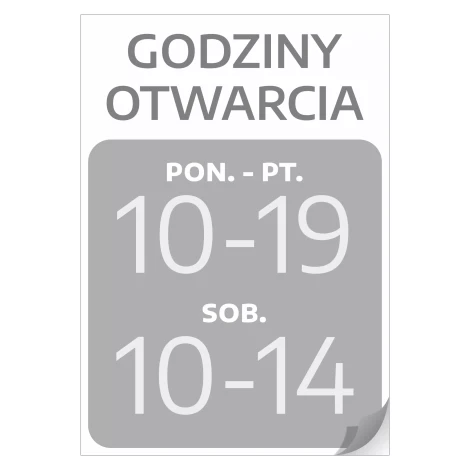 Naklejka na drzwi godziny otwarcia z personalizacją