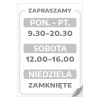 Naklejka na drzwi - zapraszamy z godzinami handlu