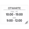 Naklejka -  Otwarte, godziny, dni handlu