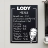 Tablica kredowa lody 104 - cennik, menu lodów do uzupełniania