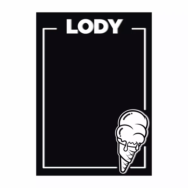 Tablica kredowa lody 104 - cennik, menu lodów do uzupełniania