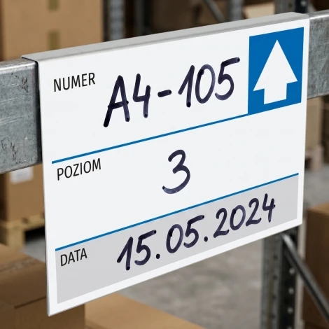 Zawieszka A4 do magazynu, z nadrukiem suchościeralna 011