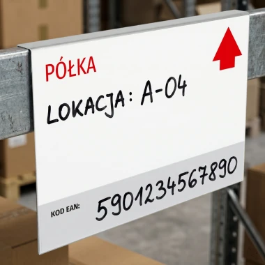 Zawieszka A4 do magazynu z nadrukiem suchościeralna 012