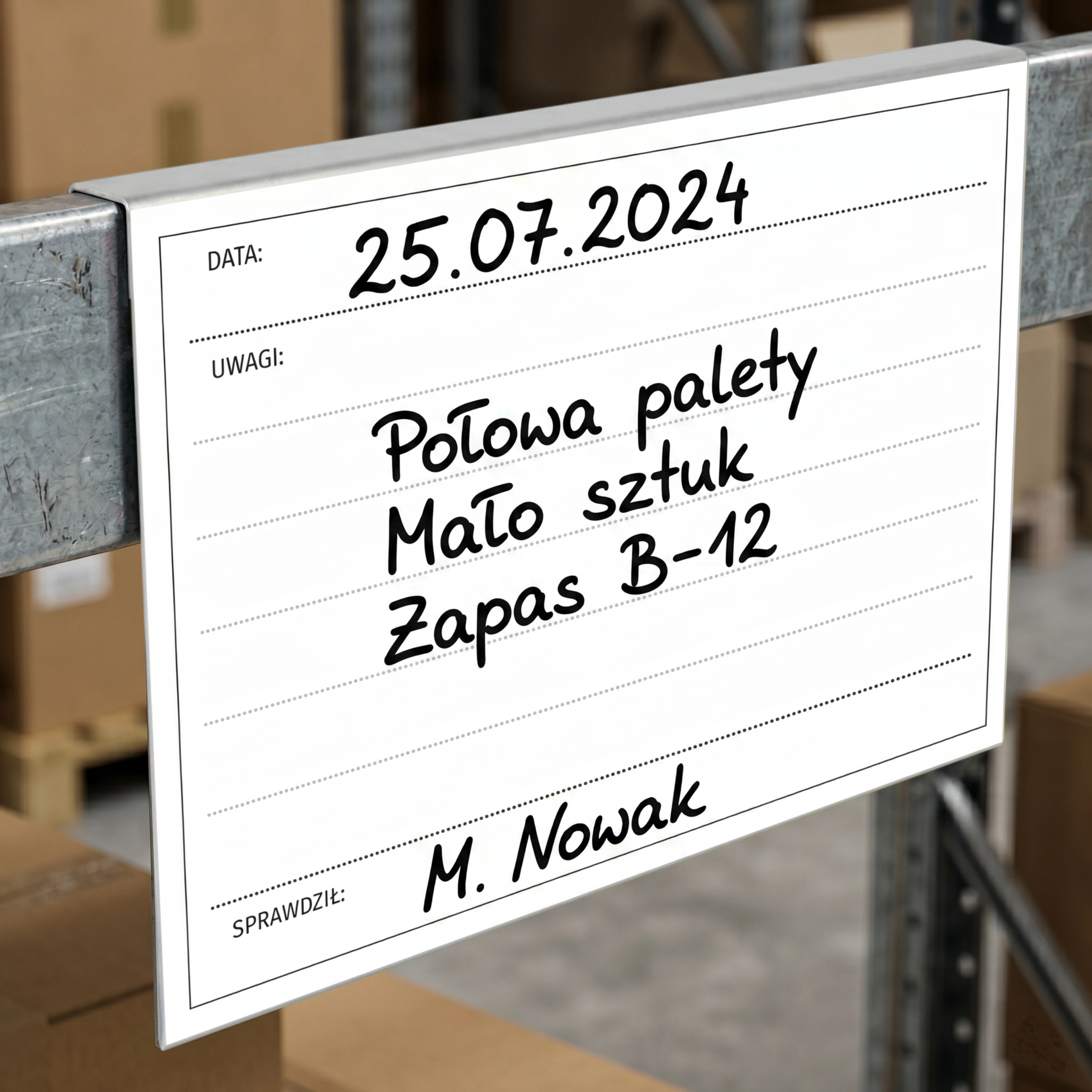Zawieszka magazynowa suchościeralna A4 na nadstawki paletowe 003