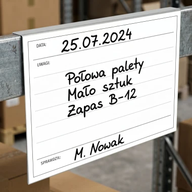 Zawieszka magazynowa suchościeralna A4 na nadstawki paletowe 003