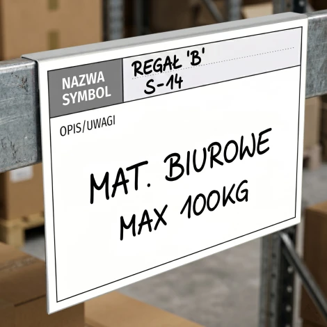 Zawieszka na nadstawki paletowe, suchościeralna  A4 do magazynu, 007