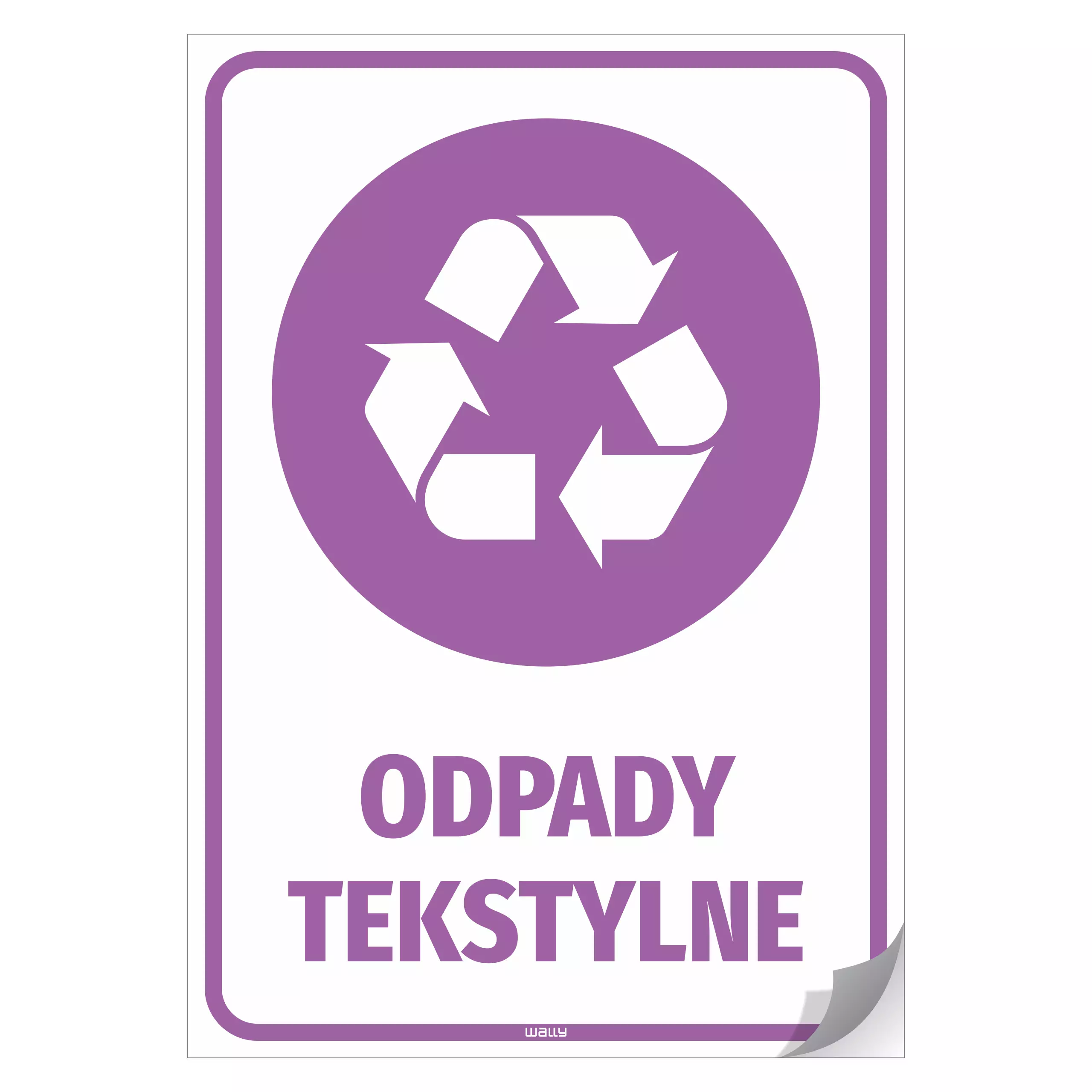 Naklejka na kosz - Odpady tekstylne