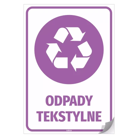 Naklejka na kosz - Odpady tekstylne