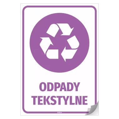 Naklejka na kosz - Odpady tekstylne