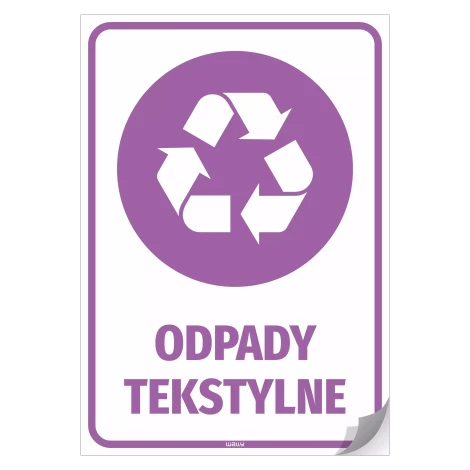 Naklejka na kosz - Odpady tekstylne