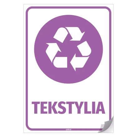 Naklejka na kosz z odpadami: Tekstylia