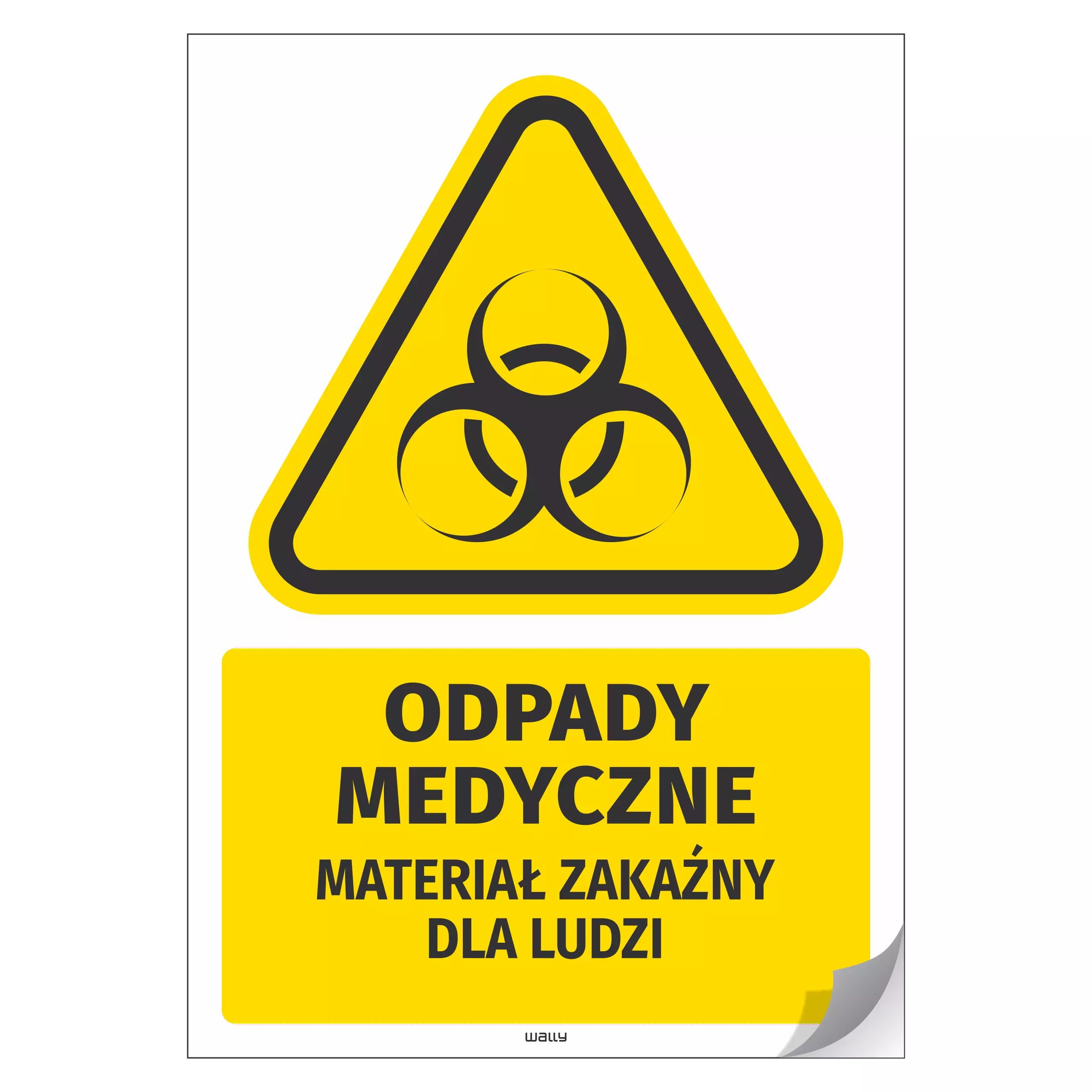 Naklejka BHP Odpady medyczne - materiał zakaźny dla ludzi