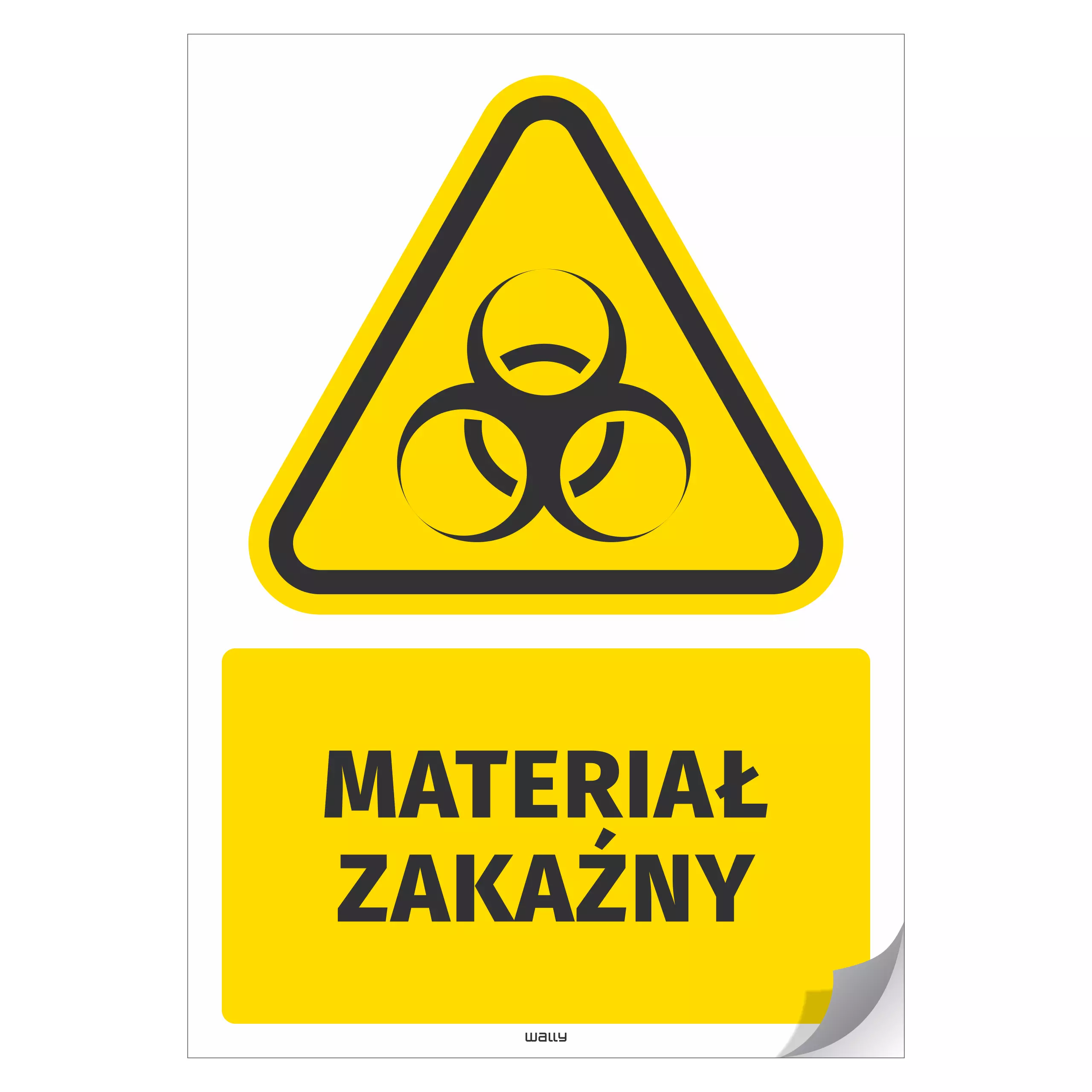 Naklejka ostrzegawcza Materiał zakaźny
