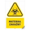 Naklejka ostrzegawcza Materiał zakaźny