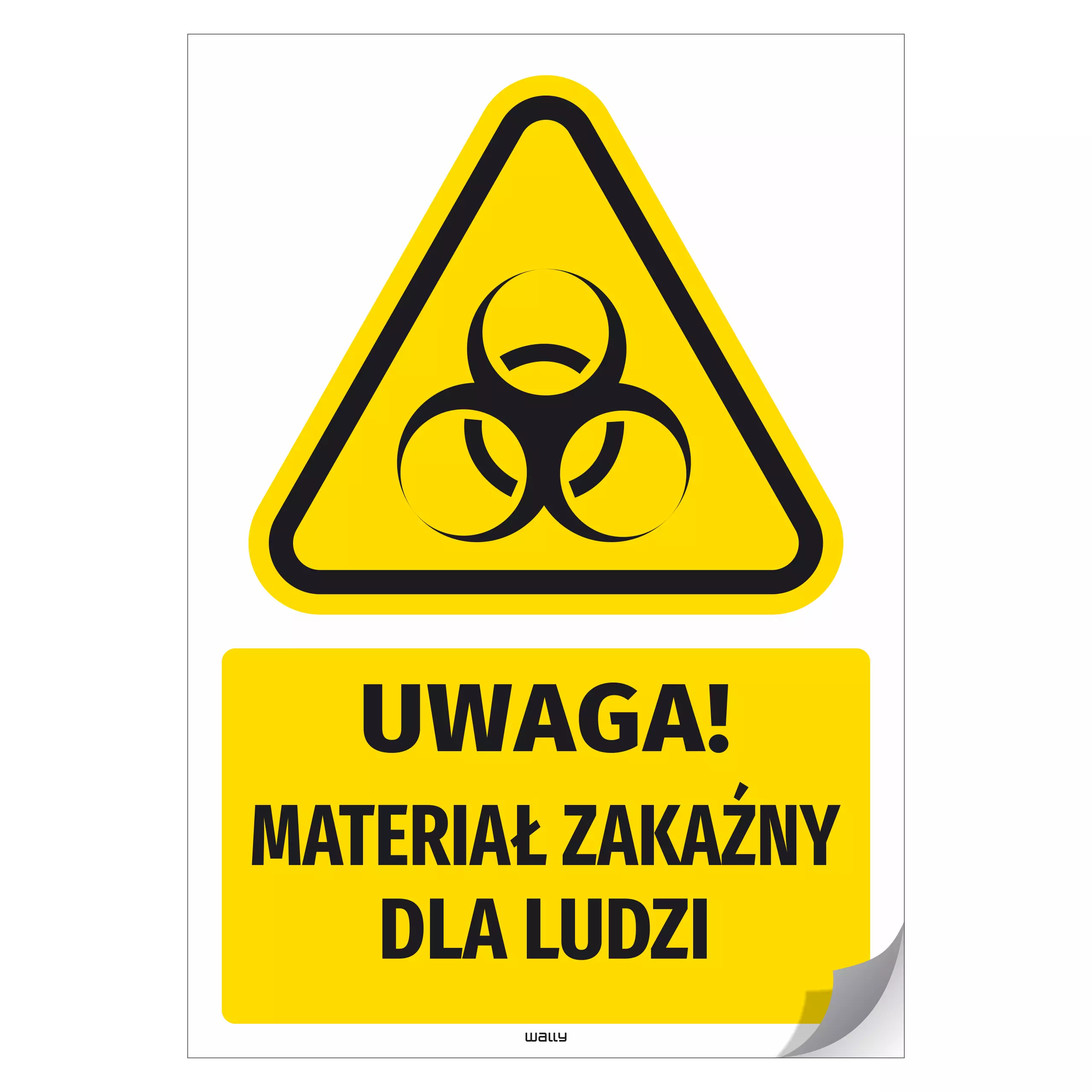 Naklejka BHP samoprzylepna - Uwaga materiał zakaźny dla ludzi