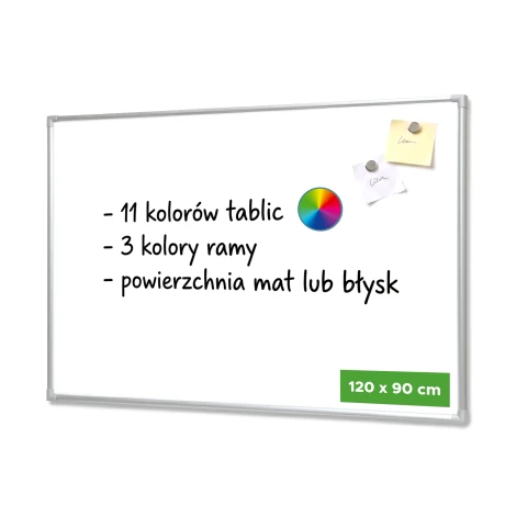 Tablica magnetyczna suchościeralna 100x60 cm w ramie aluminiowej 