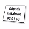 Tabliczka informacyjna: nazwa odpadu, kod odpadu