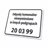 Tabliczka informacyjna: nazwa odpadu, kod odpadu
