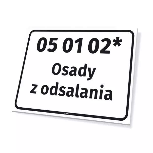 Tabliczka kod i nazwa odpadu, do personalizacji