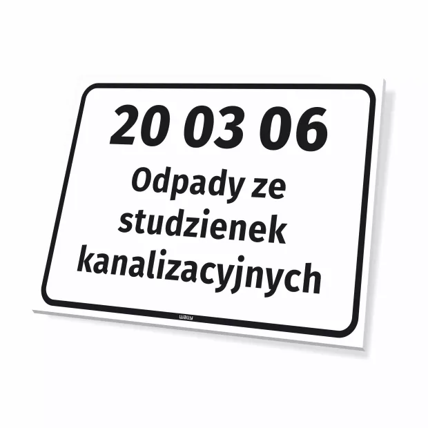 Tabliczka kod i nazwa odpadu, do personalizacji